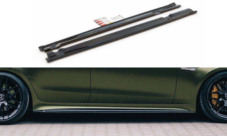 Zijskirts Mercedes AMG GT 63s Maxton Design glans zwart