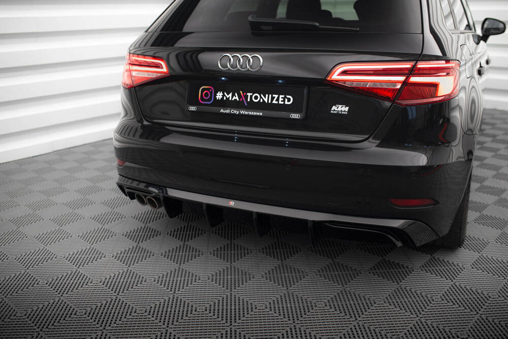 Diffuser Audi A3 Sportback 8V FL Maxton Glans Zwart