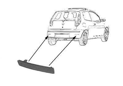 reflector in achterbumper, links Fiat Punto, 2003-2009