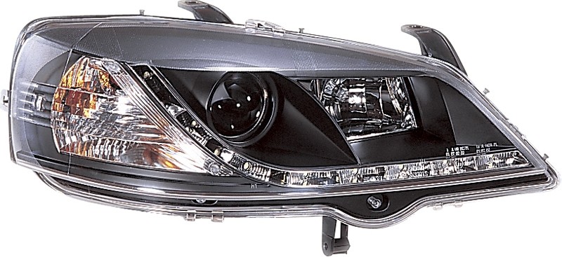 Faros Opel Astra G 98-03 negro con echte led DRL