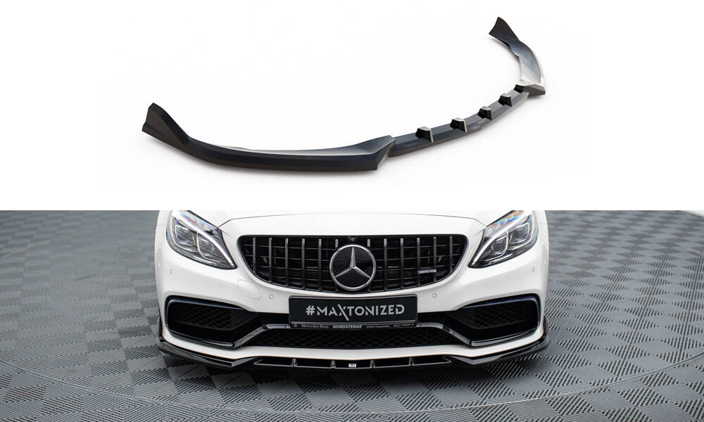 Voorspoiler Mercedes C63 AMG W205 Maxton Glans Zwart