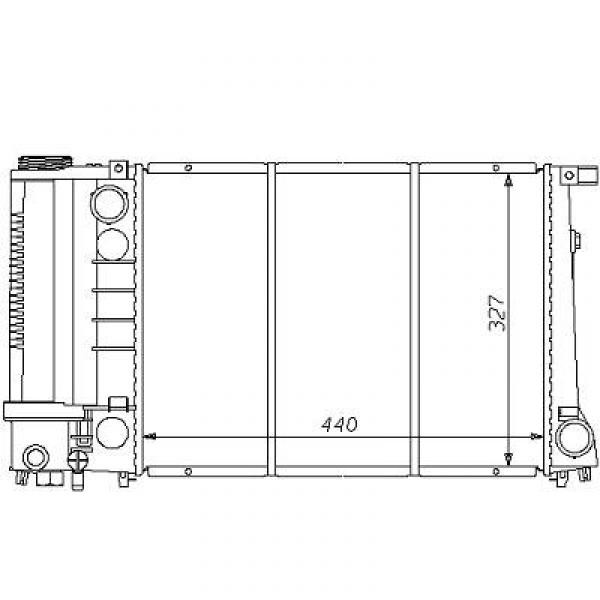 Radiator BMW 318 I 1.87-11.90 4-CYL. voor AIRCO 440x327