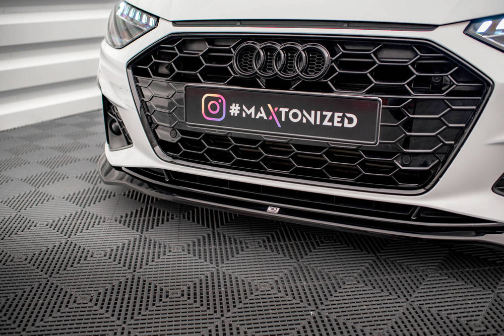 Voorspoiler V.2 Audi A4 S-Line & S4 B9 FL Maxton Glans Zwart