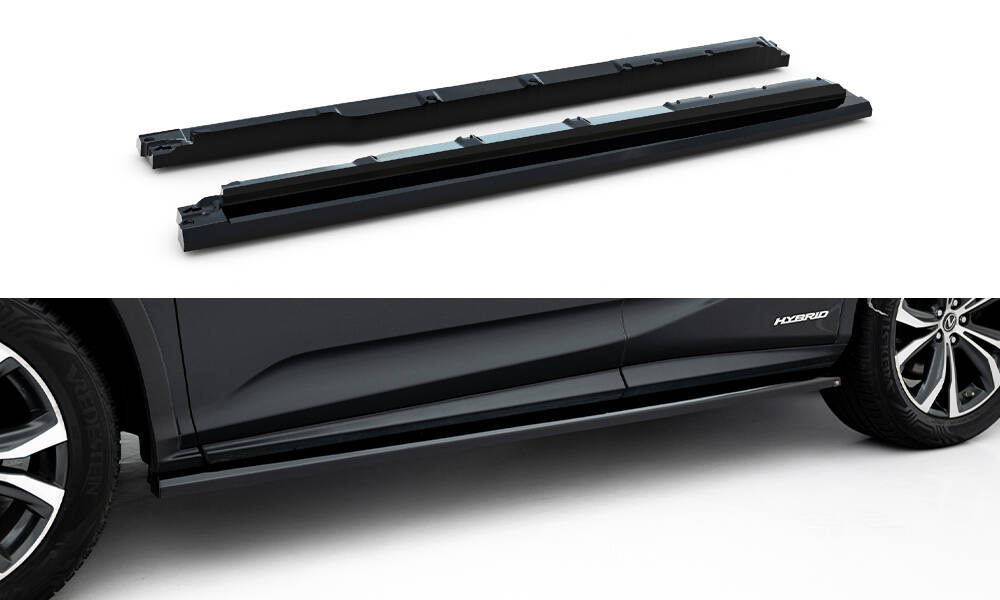 Zijskirts Lexus RX MK4 Facelift (versie zonder OEM sidesteps) Maxton Glanzend zwart