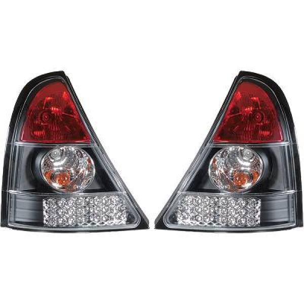 Taillights Renault Clio 01-05 clear/black