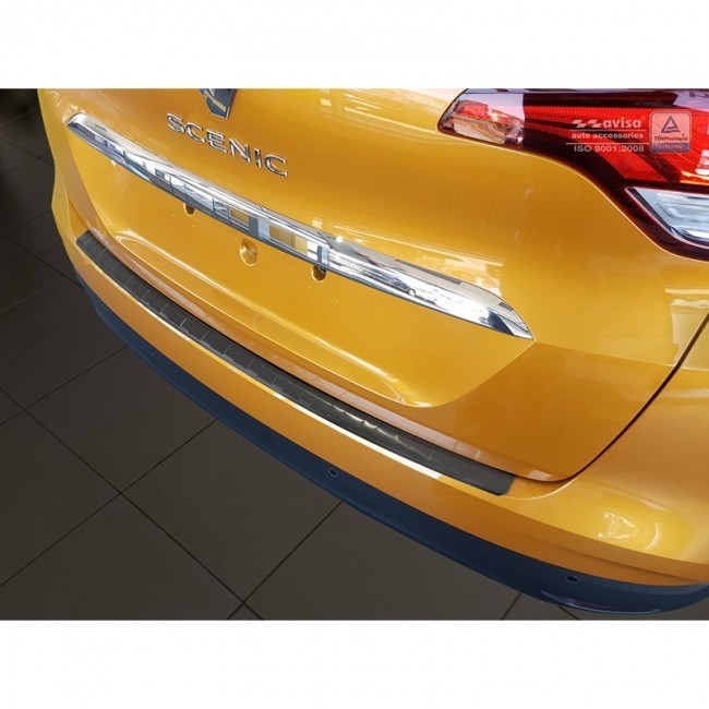 Zwart RVS Achterbumperprotector Renault Scenic IV 2016- 'Ribs'