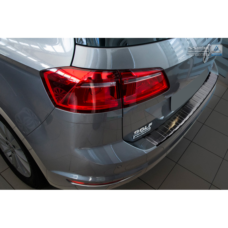 Zwart RVS Achterbumperprotector Volkswagen Golf VII Sportsvan 20