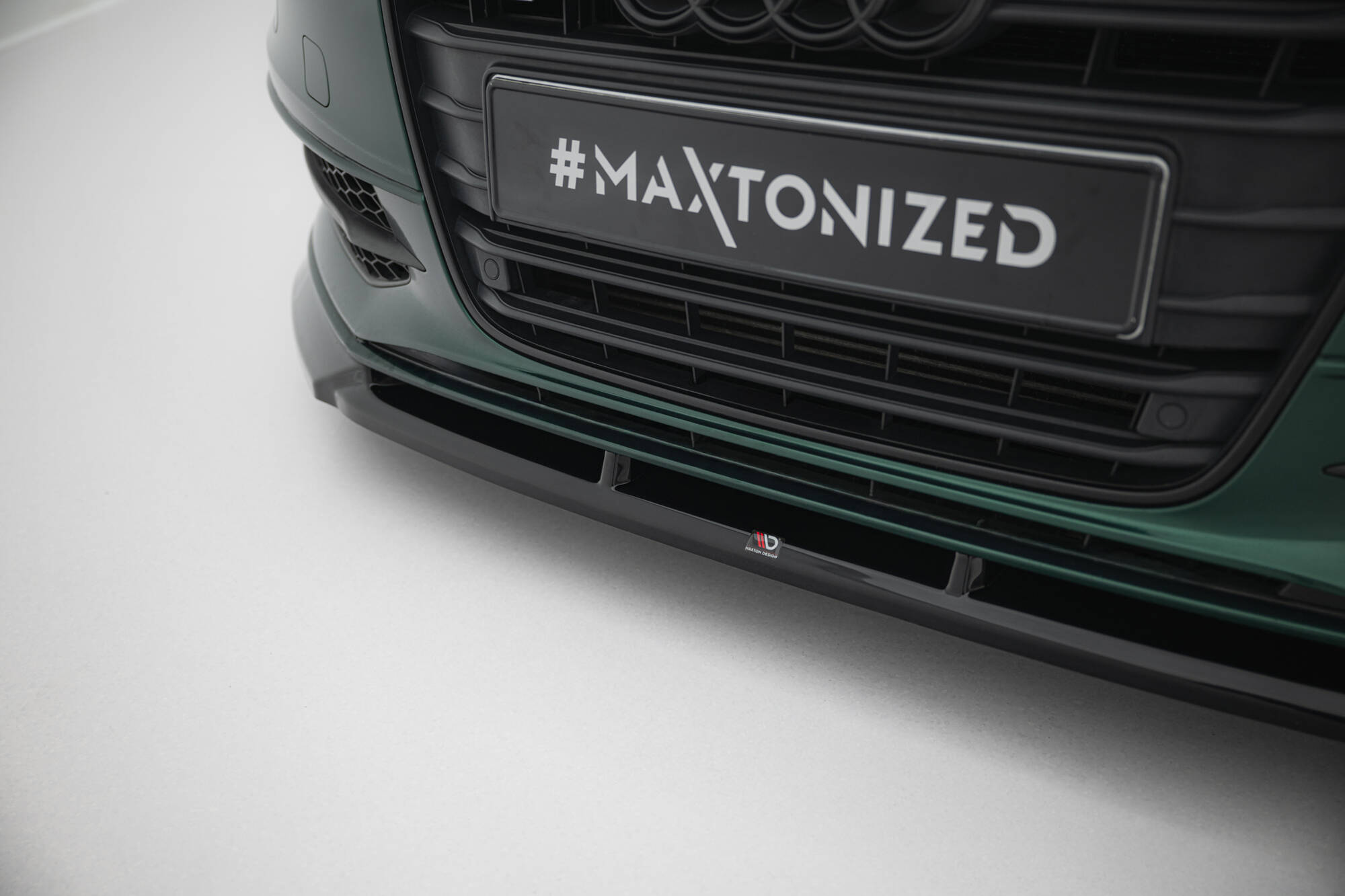 Voorspoiler V.3 Audi A6 S-line / S6 C7 Maxton Glanzend zwart