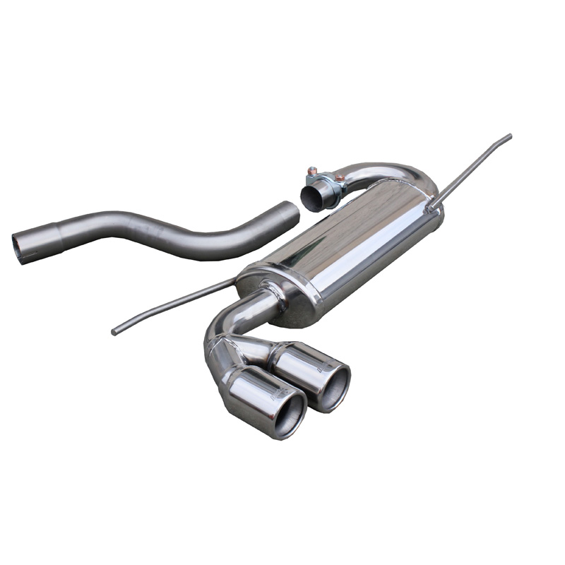 100% RVS Sportuitlaat  Volkswagen Golf VI 1.4TSi (160pk) 2008- 2x80mm