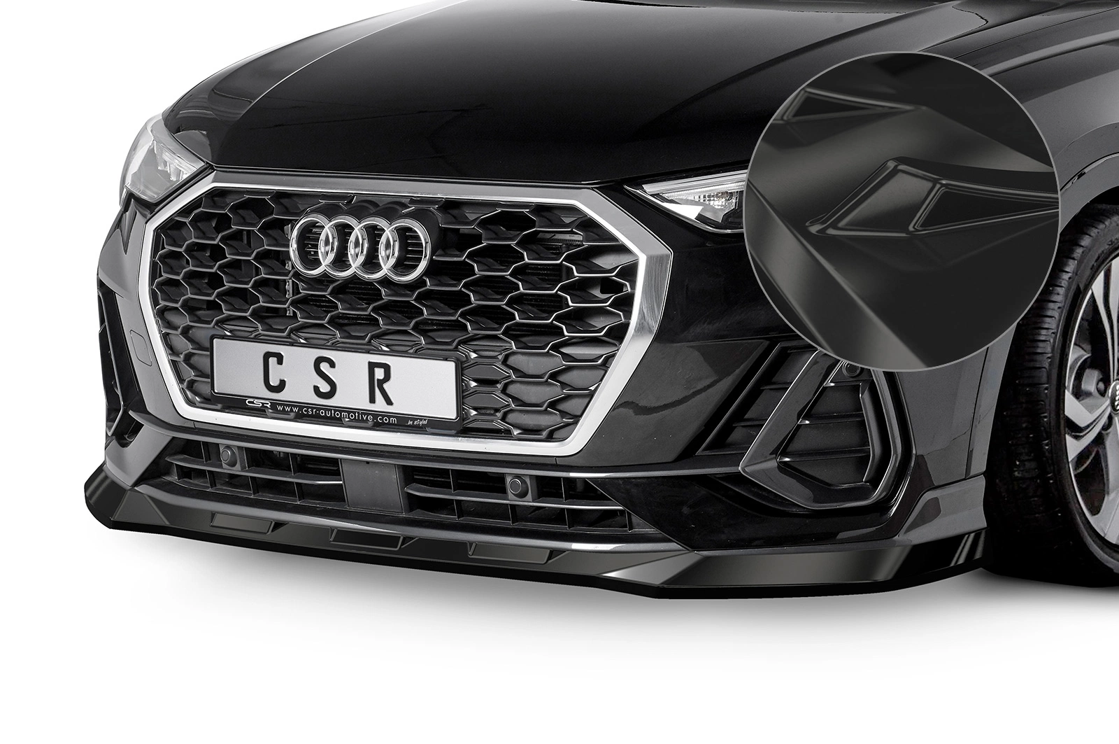 Voorspoiler Audi Q3 Sportback (Typ F3) 2019–heden – CSR Automotive – Glans Zwart