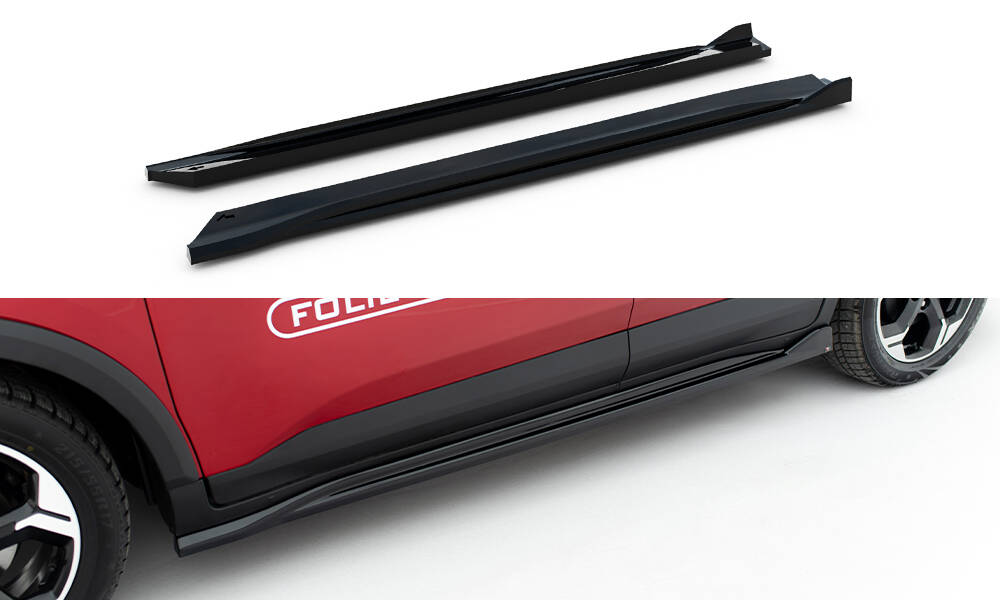 Zijskirts Ford Tourneo Courier MK2 Maxton Glanzend zwart