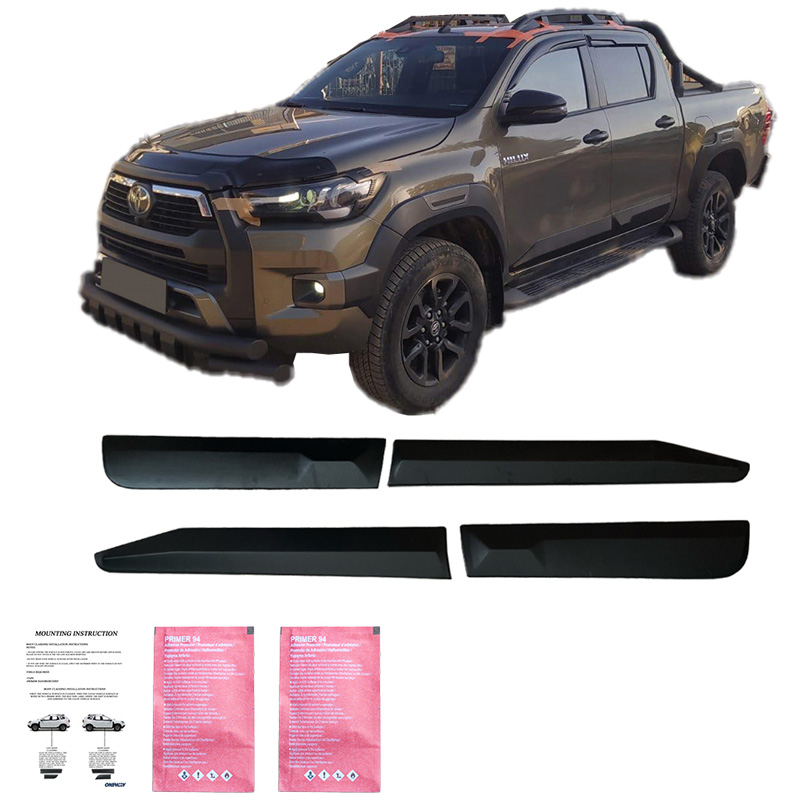 Deurpanelen  Toyota Hilux 8e Gen. 2015- - Versie 2 - Matzwart
