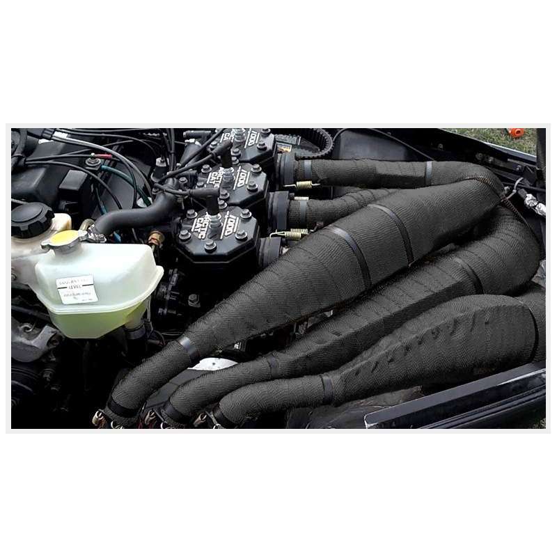 Simoni Racing Warmte-isolerende Uitlaat Wrap Kit 2 - 15m x 5cm + 6 klemmen < 550°C - Glasvezel