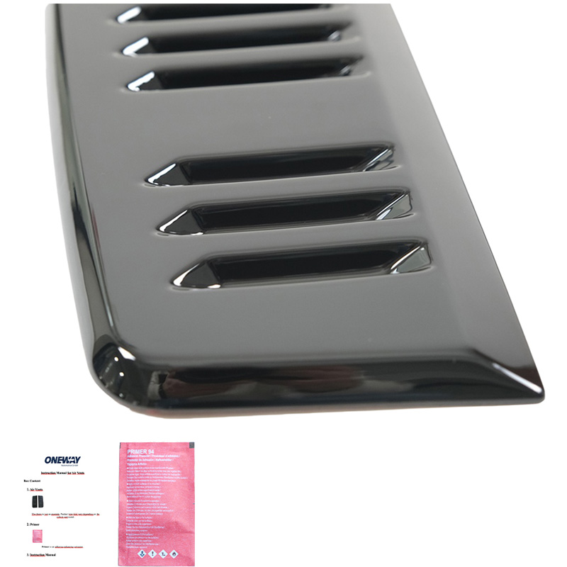 Oneway Set luchtinlaten (zijkant)  Volkswagen Transporter T5.1/T6/T6.1 2010-2022 (Lange wielbasis) - Versie 2 - Glanzend zwart