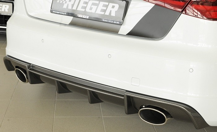 Achteraanzet RS Carbon-look Rieger Audi A3 8V 3deurs/Sportback 1