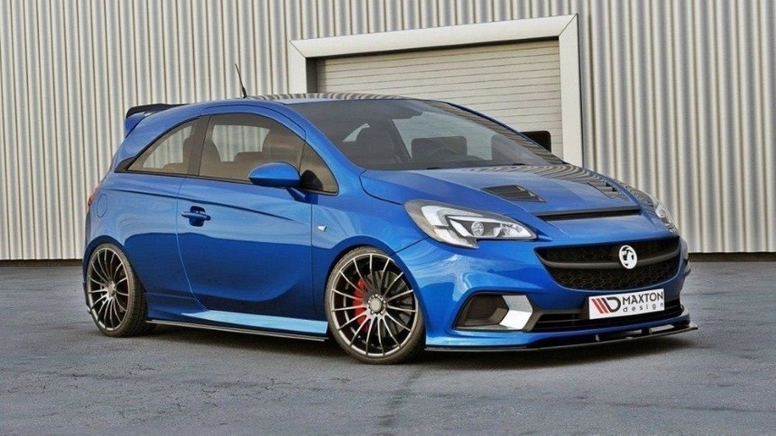 Voorspoiler Opel Corsa E OPC/VXR Maxton Design glans zwart V.1