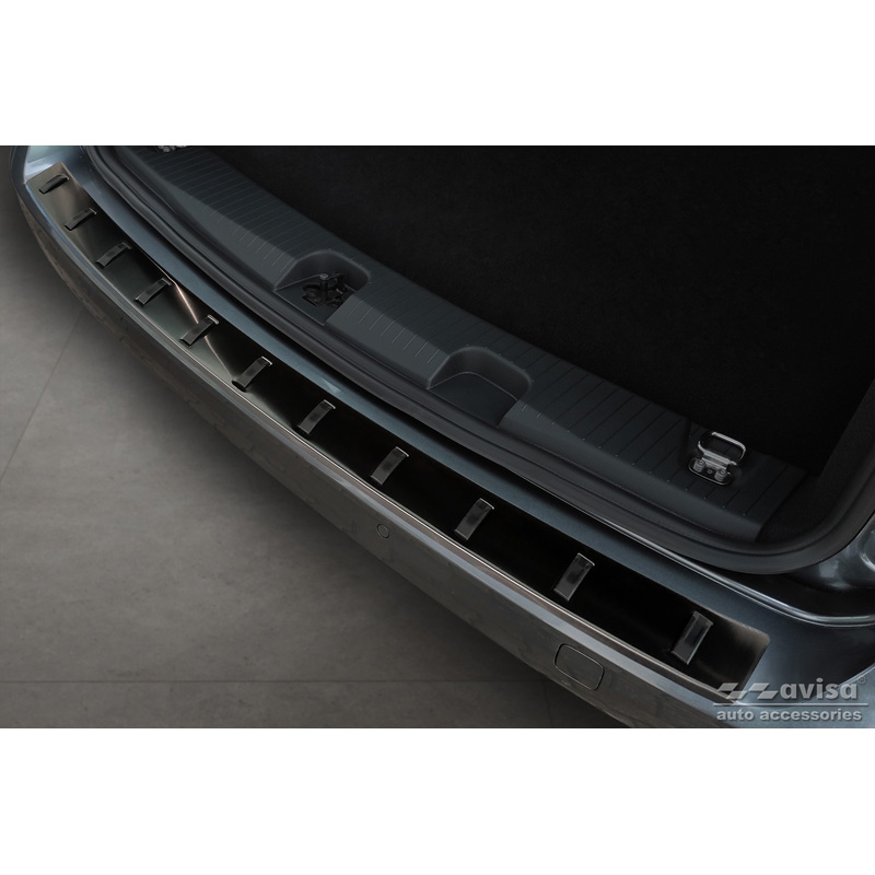 Zwart RVS Achterbumperprotector  Volkswagen Caddy V Cargo & Combi 2020- 'STRONG EDITION'