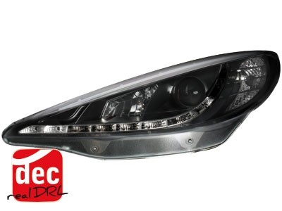 Headlights Peugeot 207 06- Devil Eyes Dlite LED Black