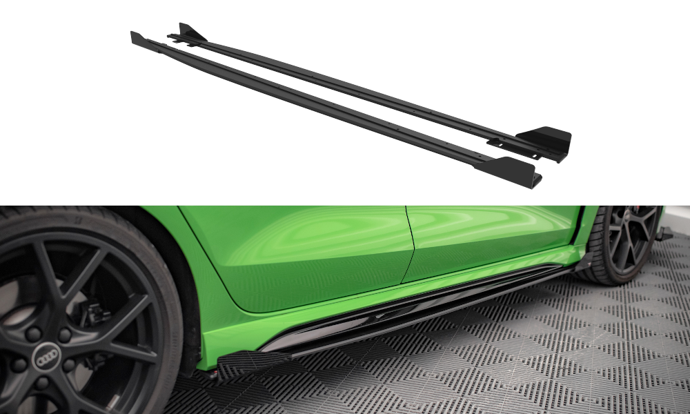 Street Pro Zijskirts met Canards Audi RS3 Sedan 8Y Maxton