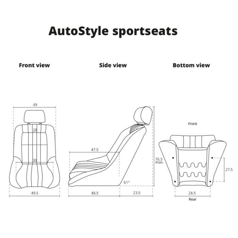 Sportstoel 'Classic' - Beige Kunstleder - Vaste rugleuning + Hoofdsteun - incl. sledes