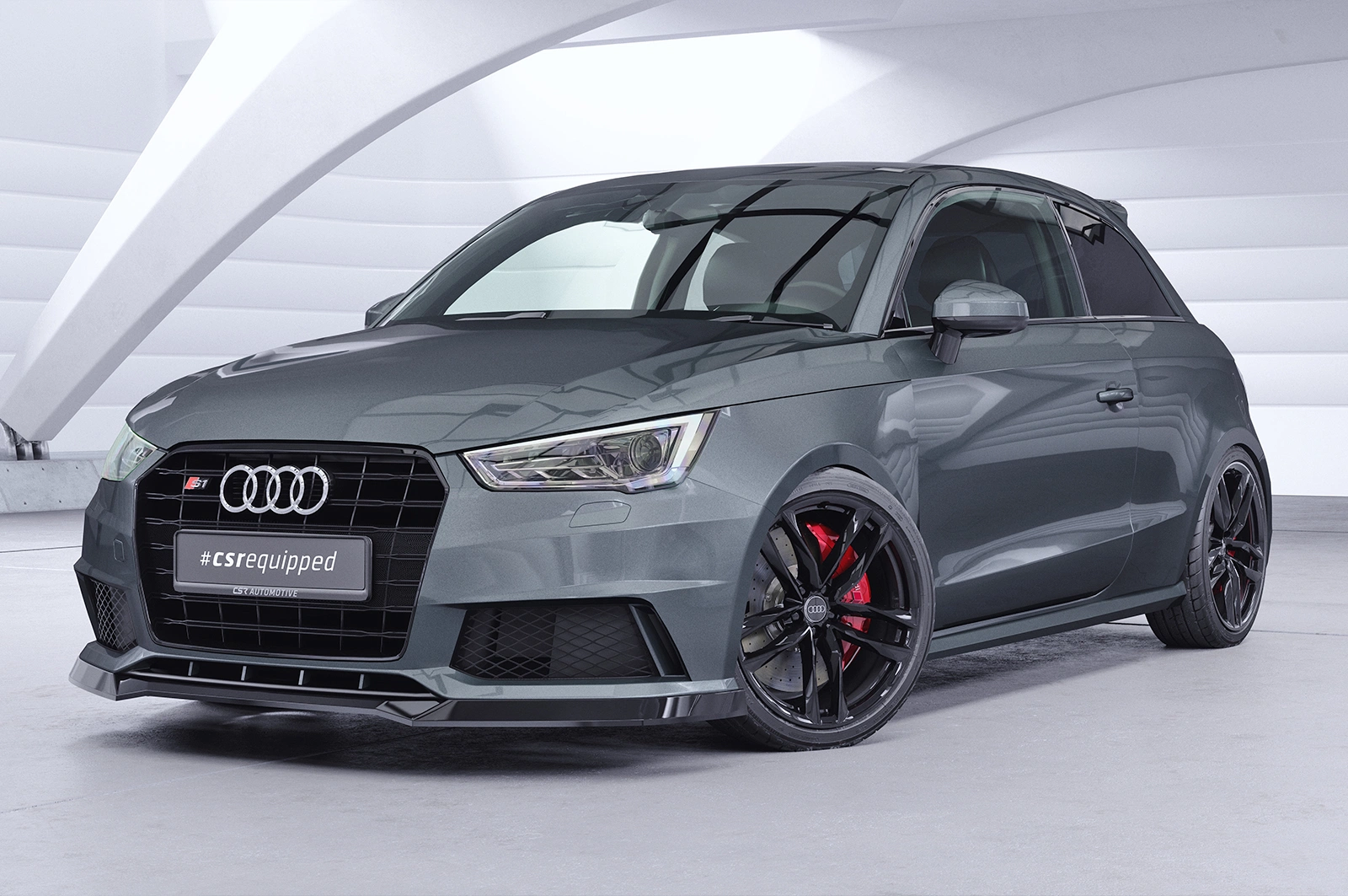 Voorspoiler Audi S1 8X glans zwart