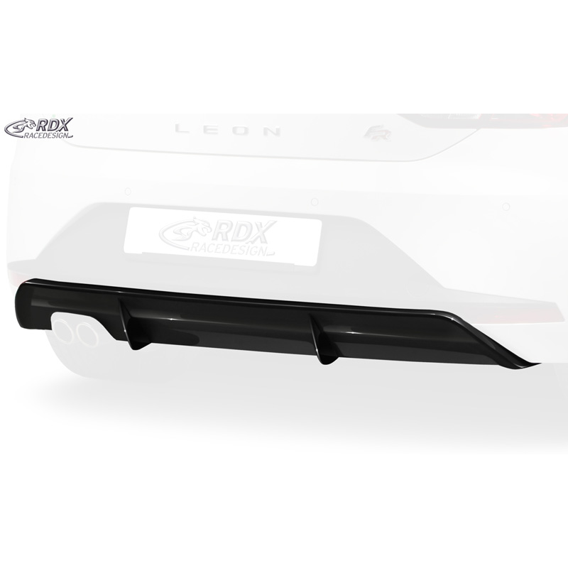 Achterskirt 'Diffusor'  Seat Leon 5F FR SC/5-deurs 2013-2017 excl. ST/Cupra (ABS zwart glanzend)