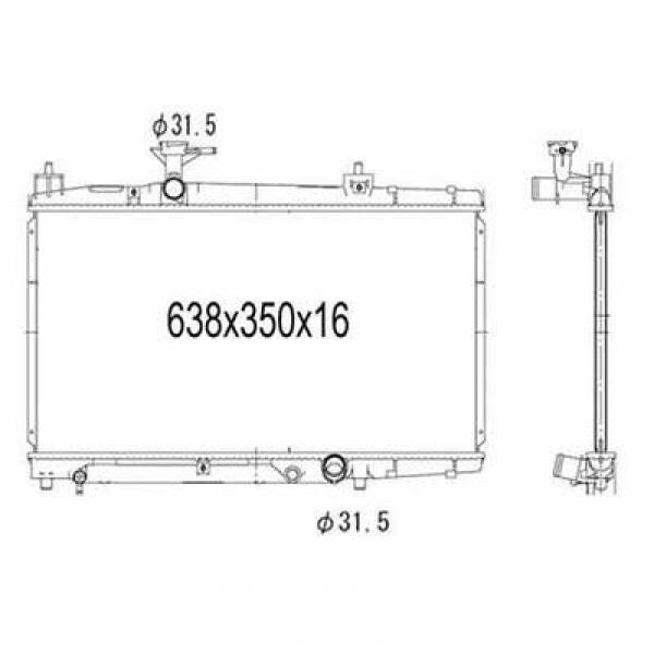 Radiator TOYOTA YARIS 01-06 350x638x16 1.4D-4D/YARIS VERSO 1.4 D