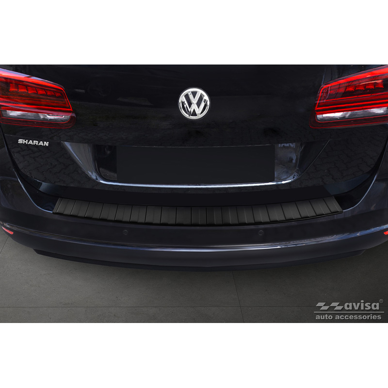 Matzwart RVS Achterbumperprotector  Seat Alhambra & Volkswagen Sharan II 2010- 'Ribs'