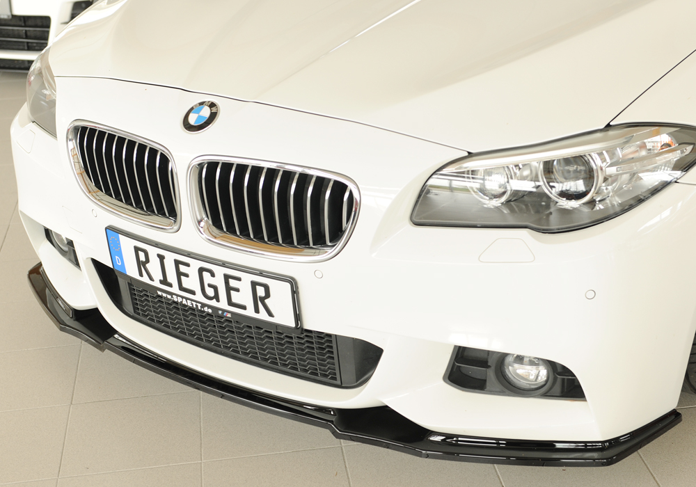 Voorspoiler BMW 5 Serie F10 M pakket Rieger Glans Zwart