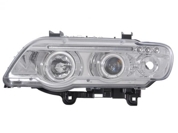Faros BMW X5 Angel Eyes cromo