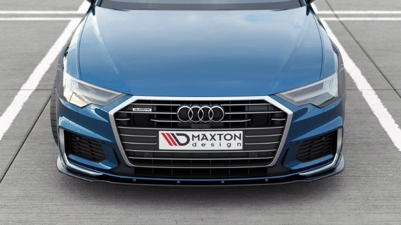 Voorspoiler V.2 Audi A6 S-Line / S6 C8 Maxton Glans Zwart