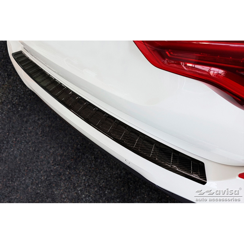 Echt 3D Carbon Achterbumperprotector  BMW X3 (G01) 2017-2021 & Facelift 2021- excl. M-Pakket 'Ribs'