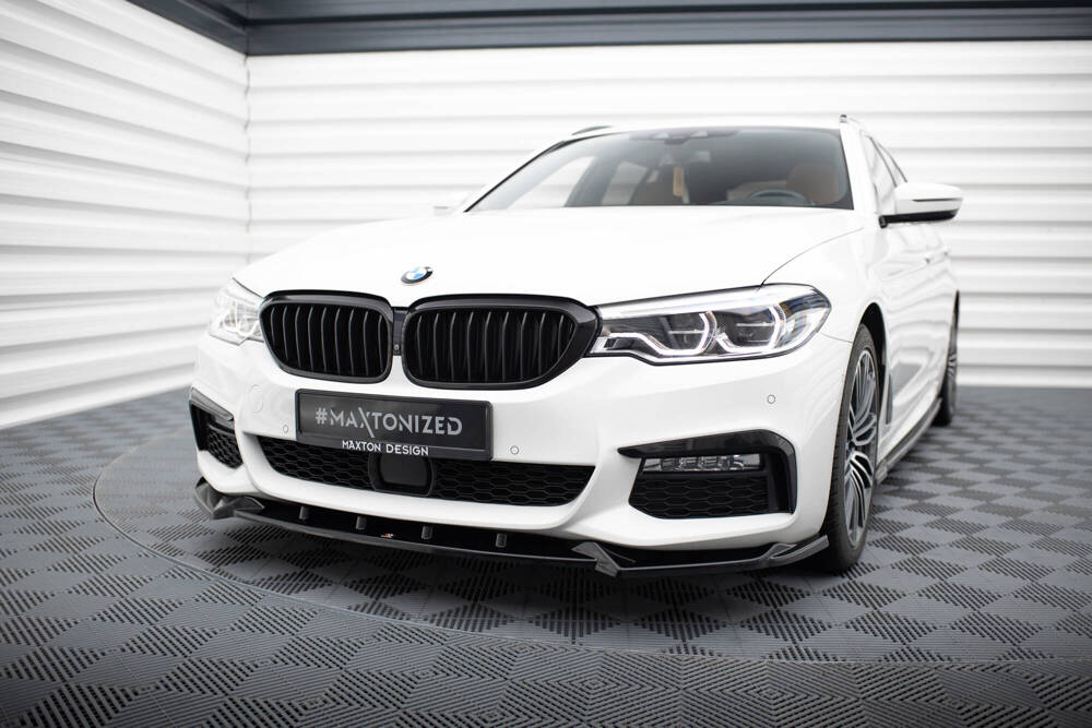 Voorspoiler V.4 BMW 5 Serie M Pakket G30 / G31 Maxton Glans Zwart
