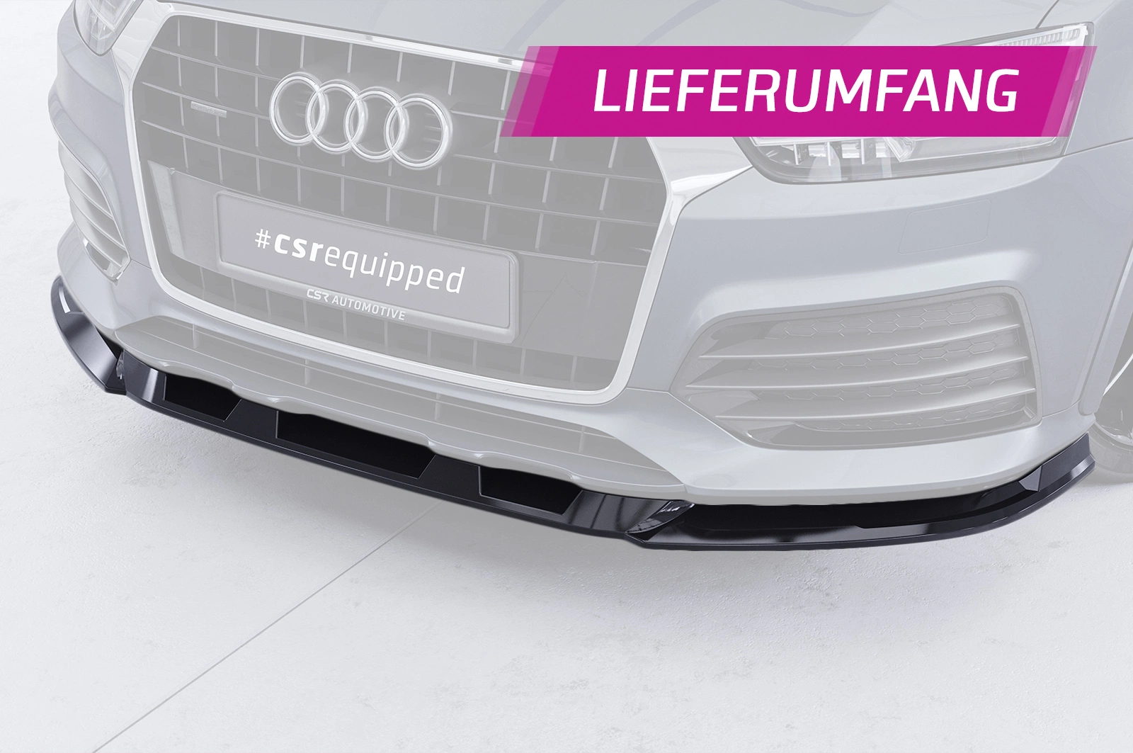 Voorspoiler Audi Q3 (8U) Glans Zwart van CSR Automotive (2014-2018 Facelift)