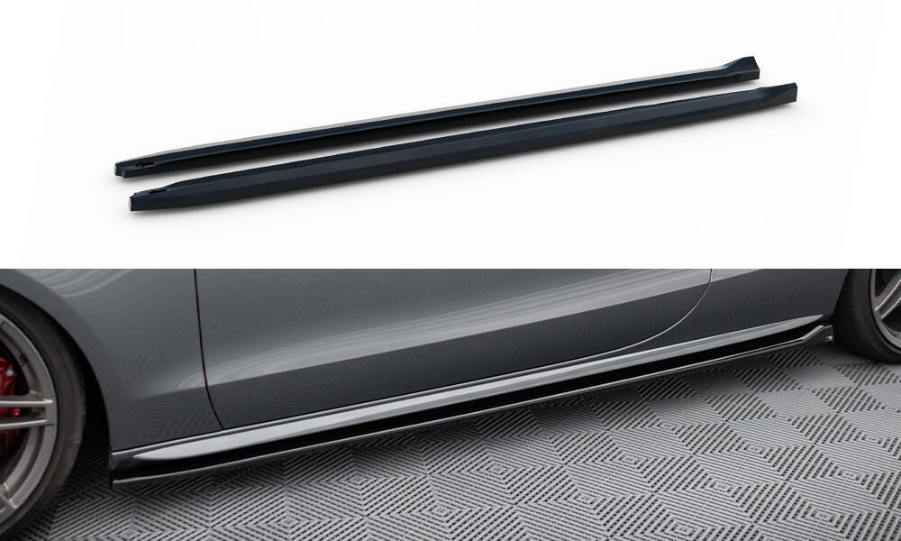 Zijskirts Audi A5 S-Line / S5 8T Coupe FL Maxton Glans Zwart