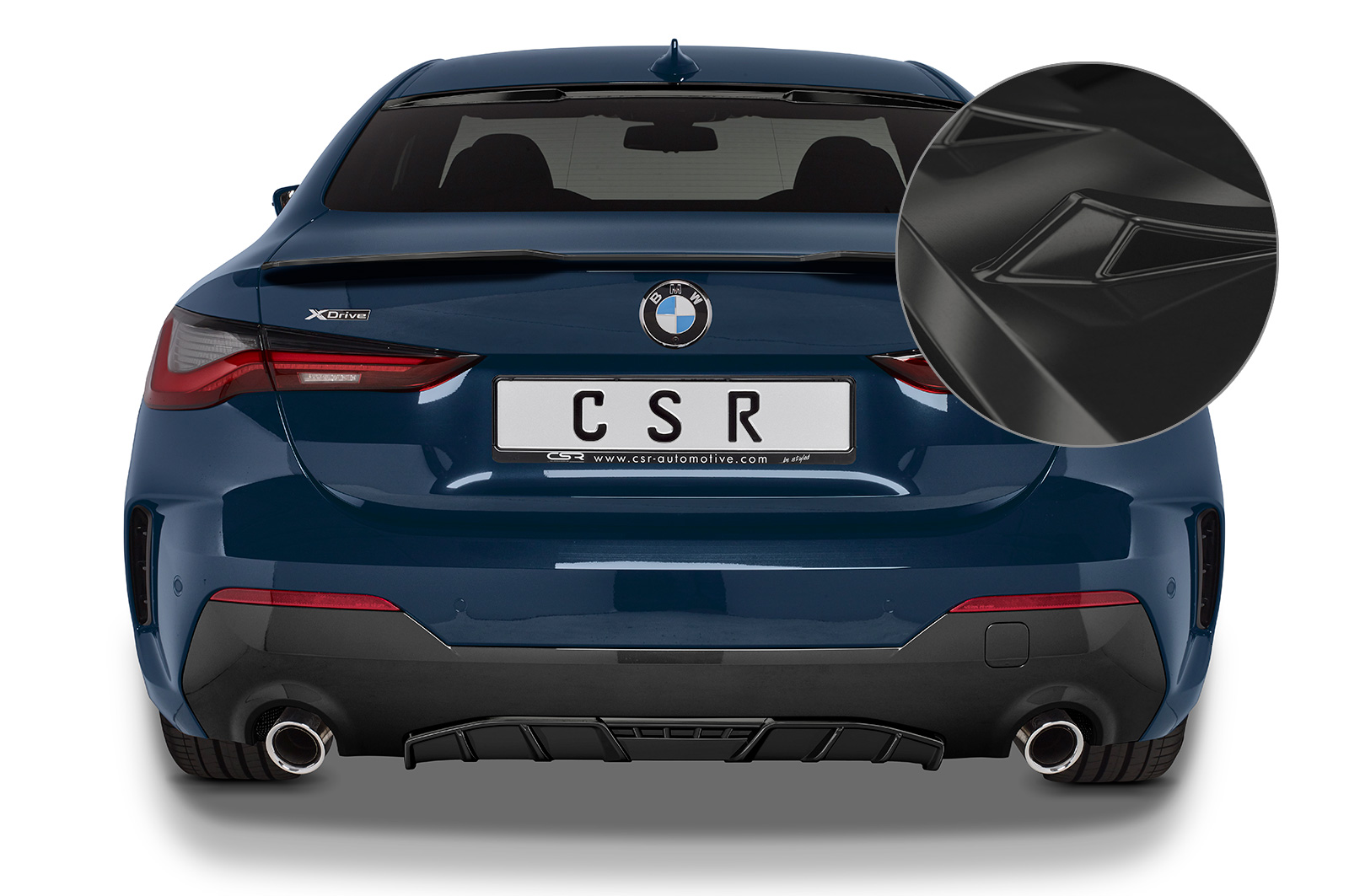 Achter aanzet BMW 4er (G22/G23) M-Paket en M440 CSR glans Zwart