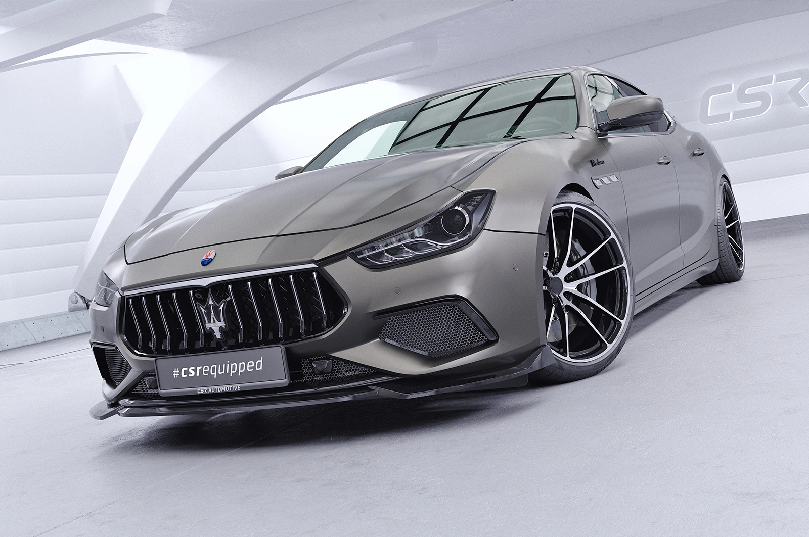 Voorspoiler Maserati Ghibli III (Tipo M157) glans zwart