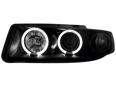 Faros Seat Leon/Toledo 99-04 Angel Eyes negro cristal