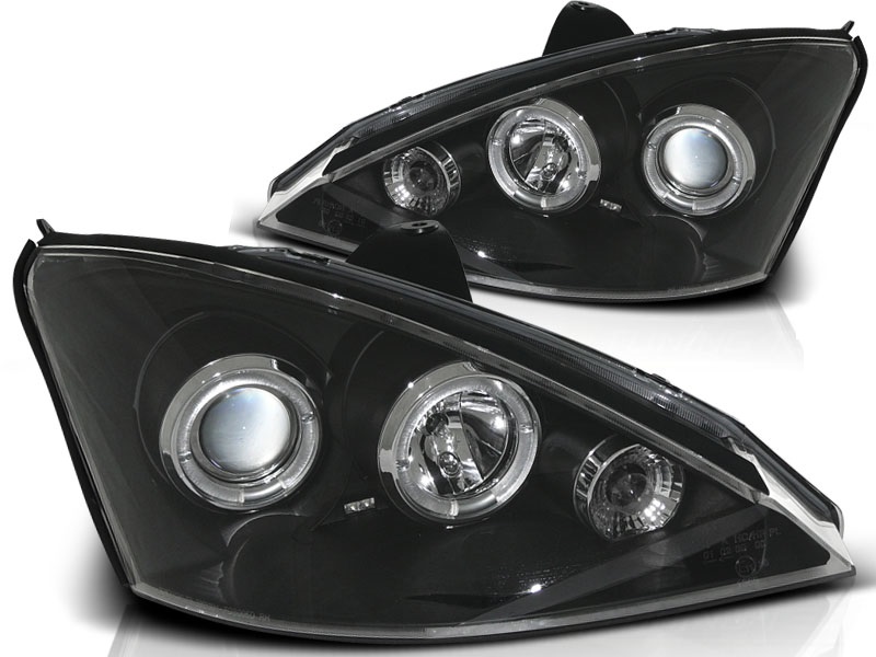 Faros Ford Focus 98-01 Angel Eyes negro