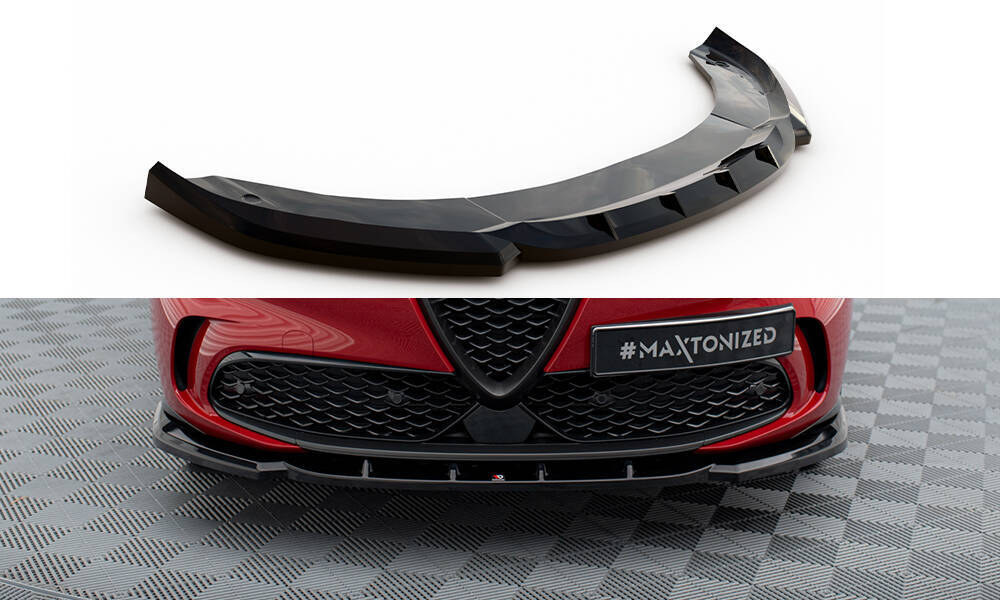Voorspoiler V.2 Alfa Romeo Tonale Maxton Glans Zwart