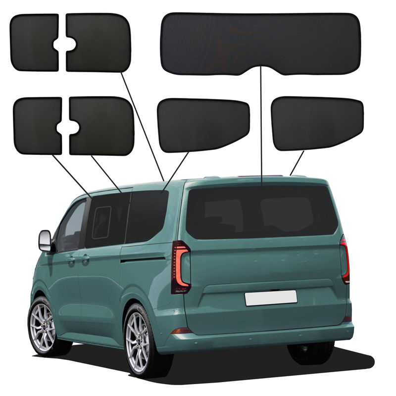 SunClip Zicht- & Zonwering  Volkswagen T7 Caravelle (L1) 2024- & Ford Tourneo Custom (L1) 2023- met uitzetbare ruiten