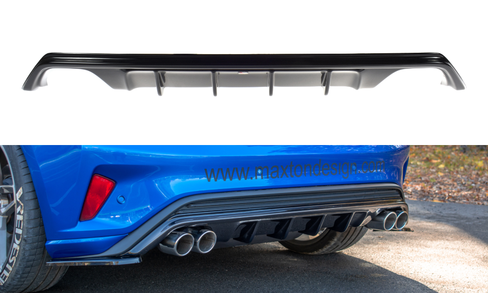 Diffuser Ford Focus MK4 ST-Line Glans Zwart