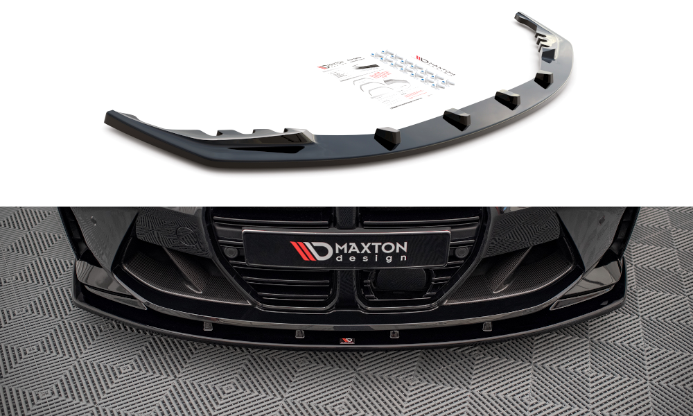 Voorspoiler V.1 BMW M4 G82 / M3 G80 / G81 Maxton Glans Zwart