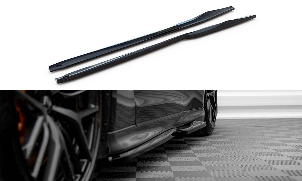 Zijskirts Nissan GTR R35 17-22 Maxton Glans Zwart