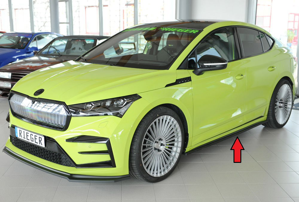 Zijskirts Skoda Enyaq iV (NY): 10.20-01.2025 glans zwart
