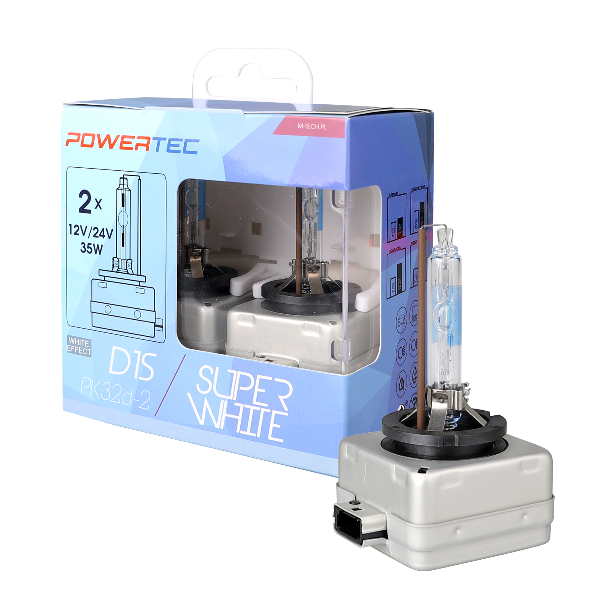 Powertec SuperWhite D1S DUO M-tech Xenon Bulbs