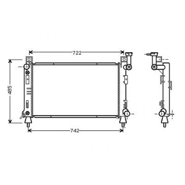 Radiator CHRYSLER VOYAGER 92-96 655x375 3.0I-V6+/-AC