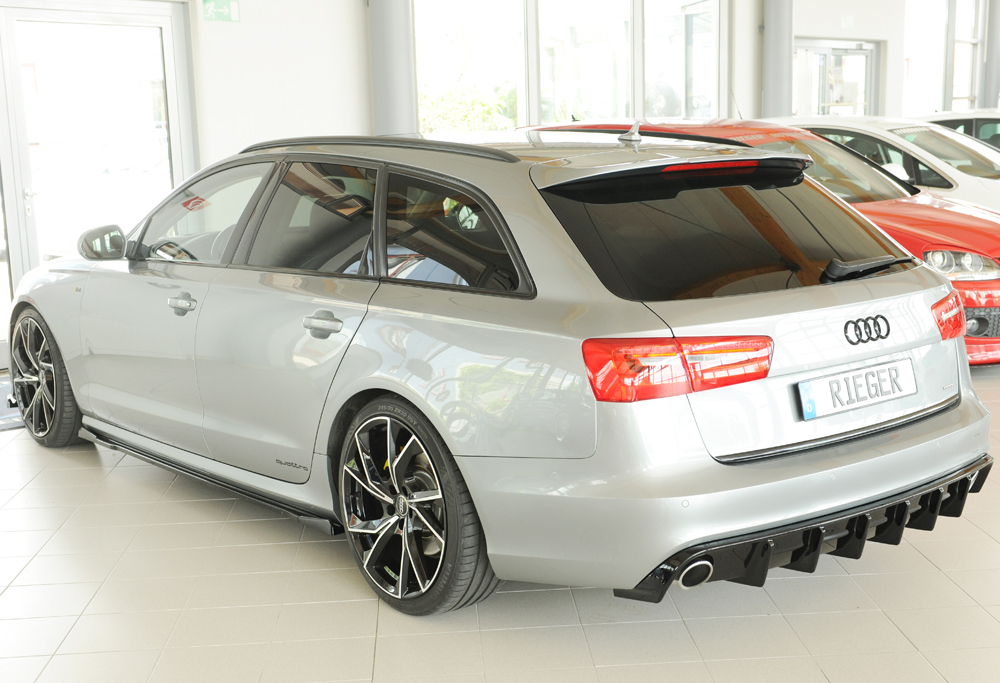Achterdiffuser Audi A6 (4G/C7) – 11.10-08 (met trekhaak) Glans Zwart