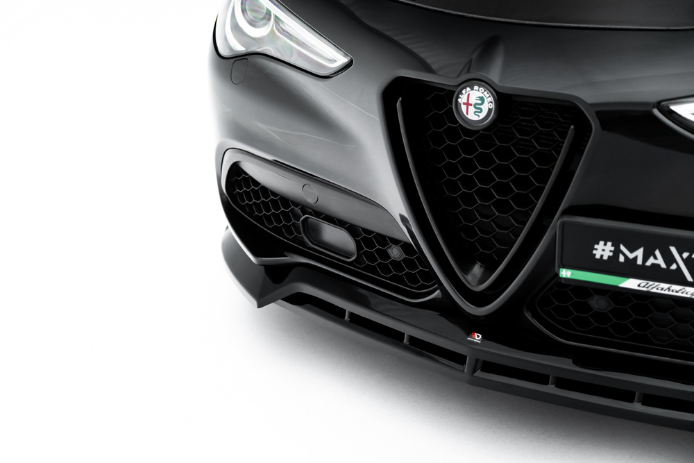 Voorspoiler Alfa Romeo Stelvio Mk1 V.3 Maxton Glans Zwart