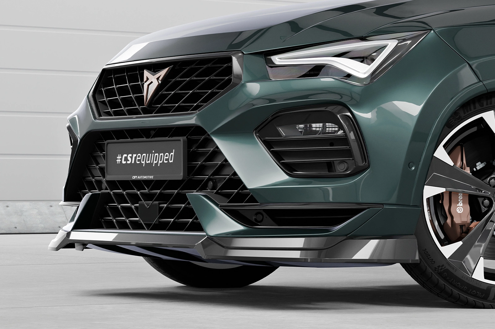 Voorspoiler Cupra Ateca (Typ 5FP, KH7) Facelift CSR glans zwart